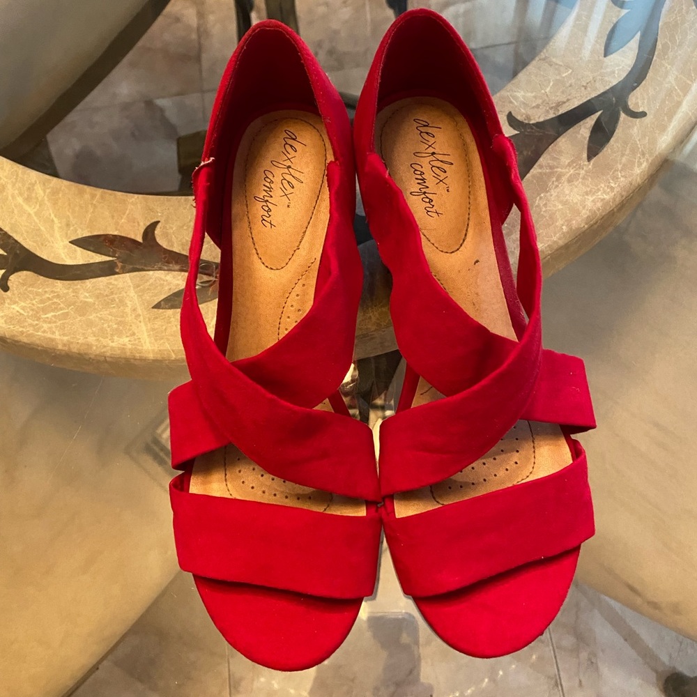 Red suede sandles